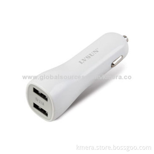 Dual-USB Car Chargers with Multiple Security Protections and 12 - 24V VoltageNew